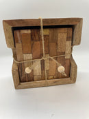 Set of 4 Inlaid Wood Coasters with Holder