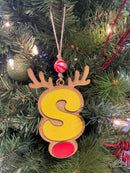 Personalized Reindeer Letter Ornament