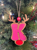 Personalized Reindeer Letter Ornament