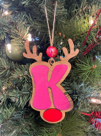 Personalized Reindeer Letter Ornament