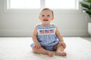 6-12 Mo. Smocked Flag Romper