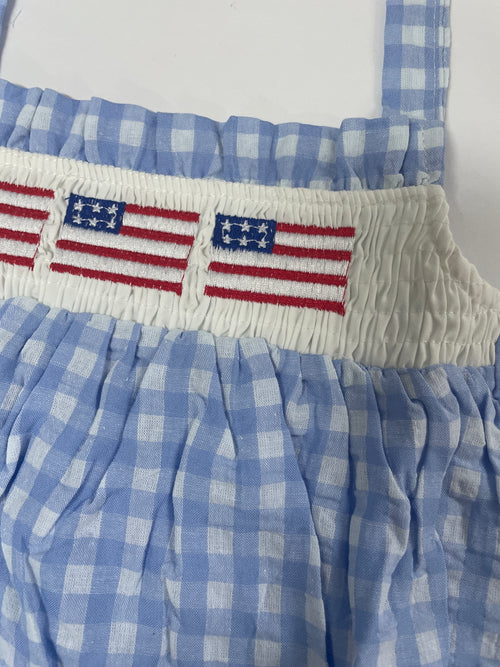 6-12 Mo. Smocked Flag Romper