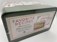 Favorite Recipes Floral Card Tin