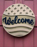 18" Doorhanger- Welcome Flag