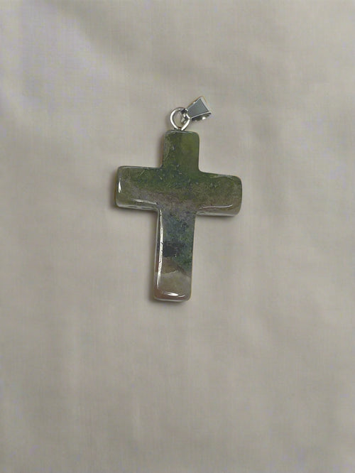 Natural Stone Cross Pendent Necklaces