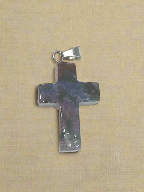 Natural Stone Cross Pendent Necklaces
