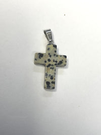 Natural Stone Cross Pendent Necklaces