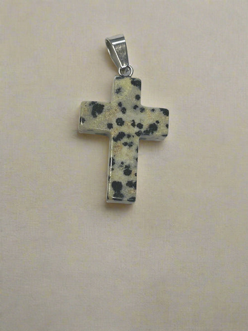 Natural Stone Cross Pendent Necklaces