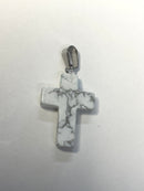 Natural Stone Cross Pendent Necklaces