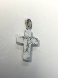 Natural Stone Cross Pendent Necklaces