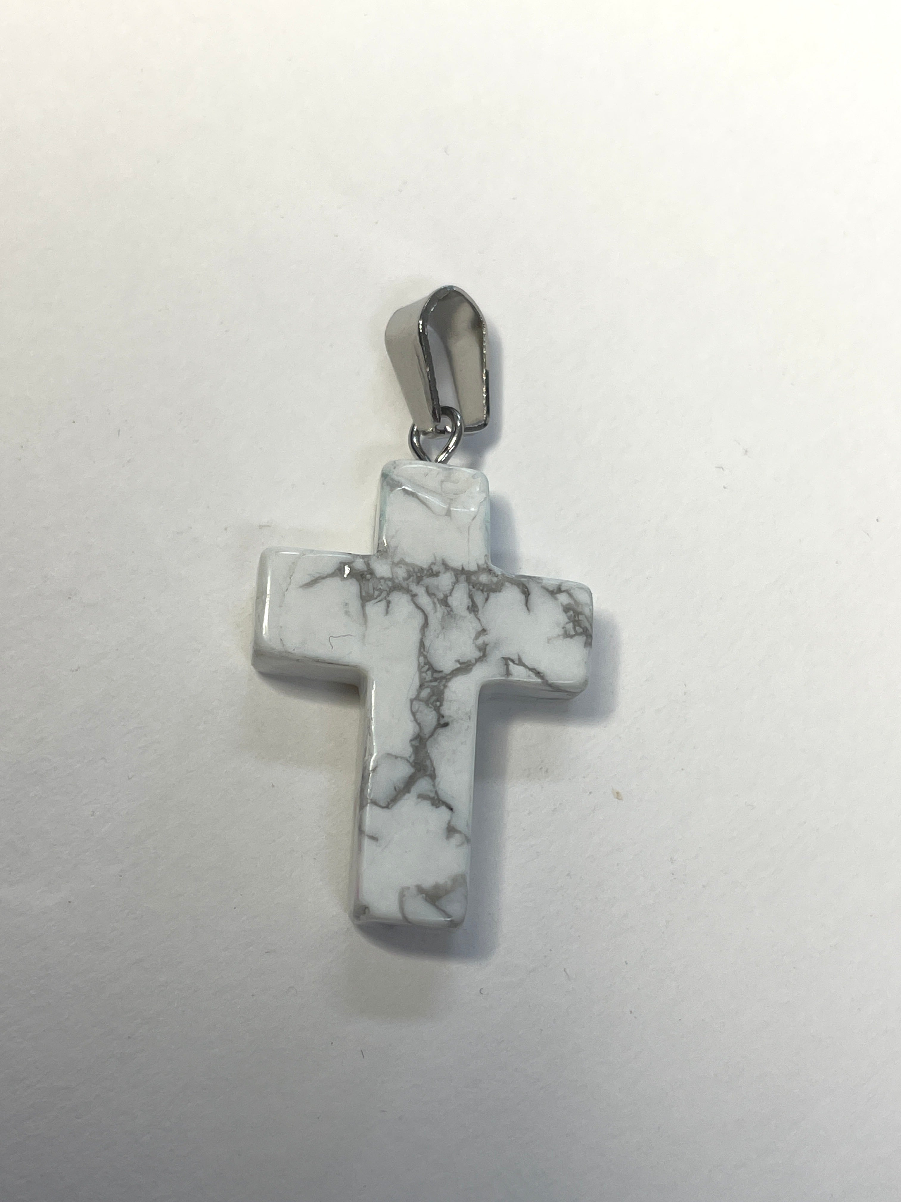 Natural Stone Cross Pendent Necklaces