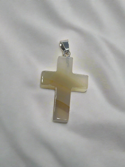 Natural Stone Cross Pendent Necklaces