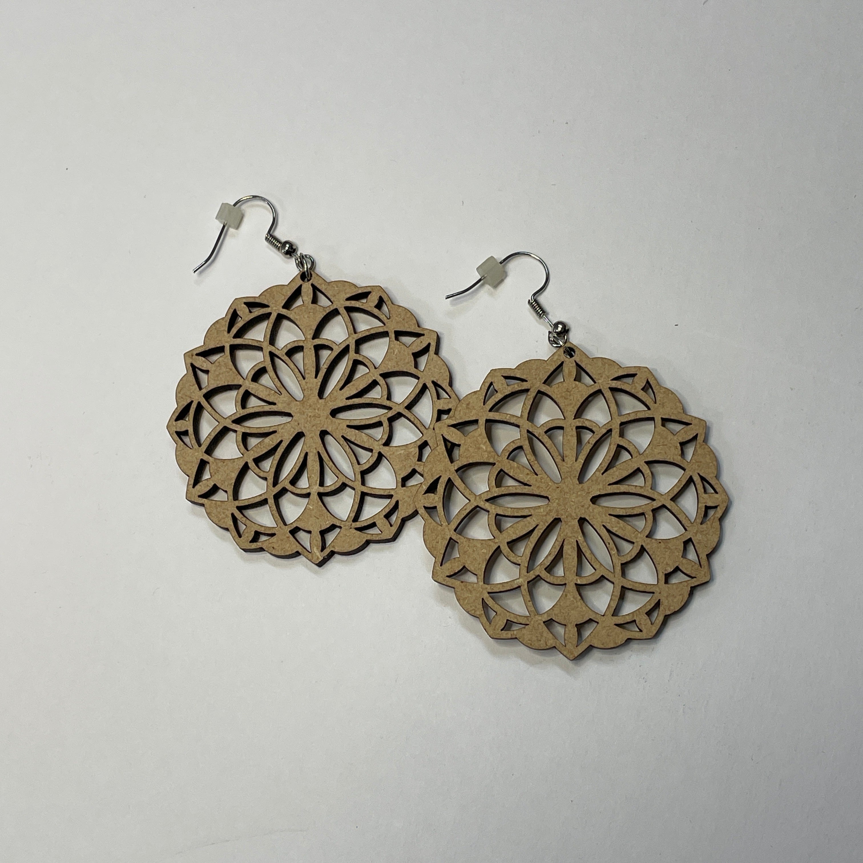 Wood Mandala Earrings