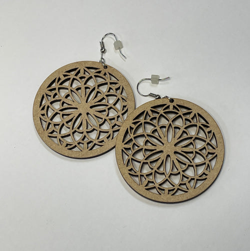 Wood Mandala Earrings