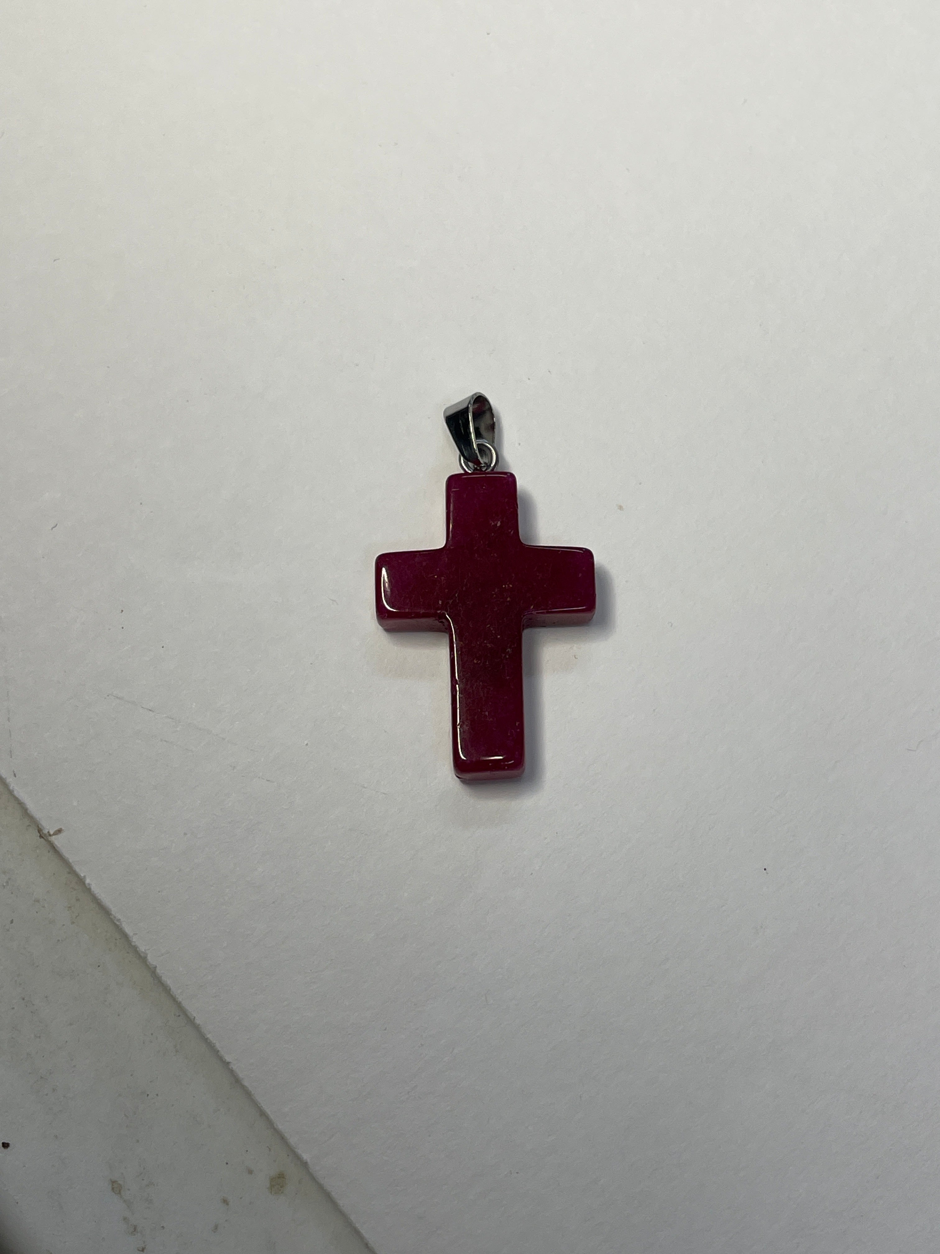 Natural Stone Cross Pendent Necklaces