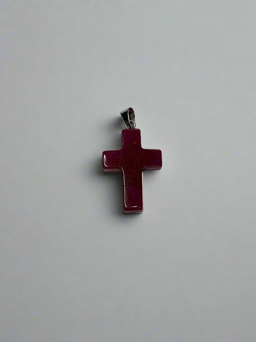 Natural Stone Cross Pendent Necklaces