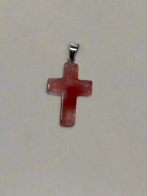 Natural Stone Cross Pendent Necklaces