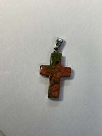 Natural Stone Cross Pendent Necklaces