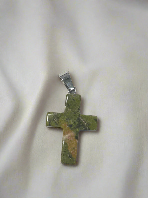 Natural Stone Cross Pendent Necklaces