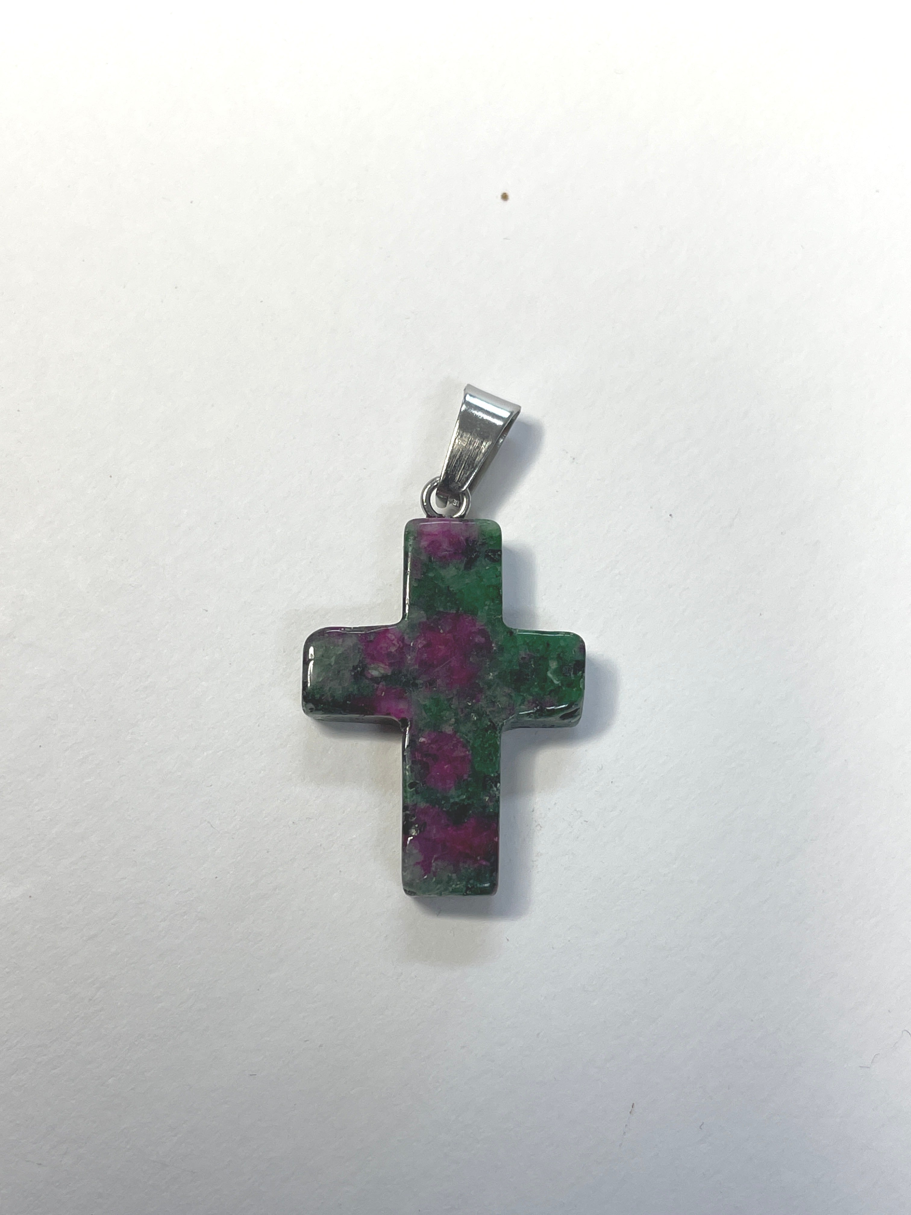 Natural Stone Cross Pendent Necklaces