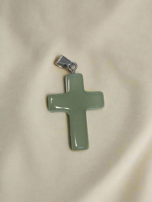 Natural Stone Cross Pendent Necklaces