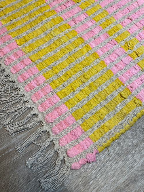 Tranquillo Pink and Yellow Stripe Rug