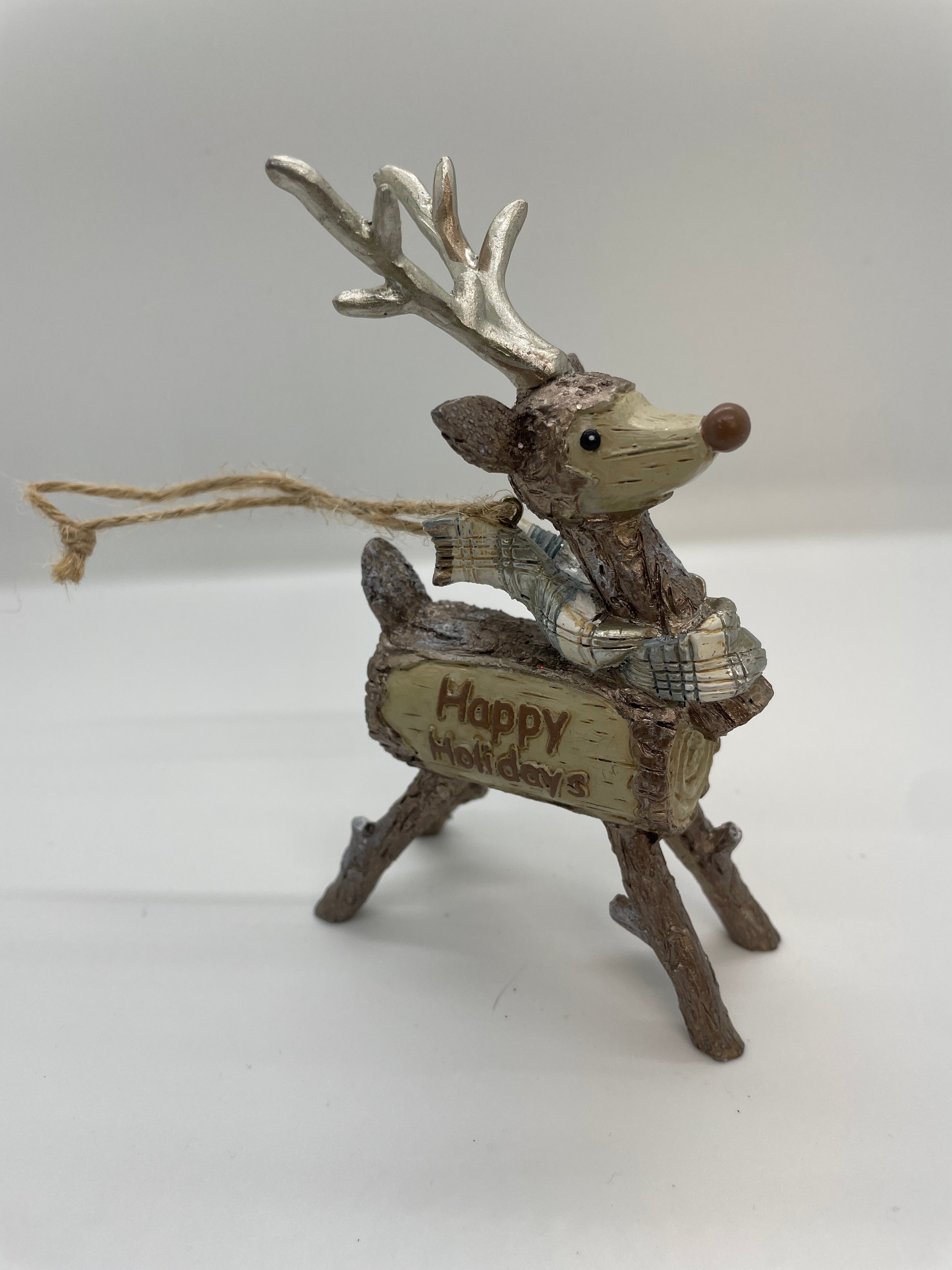 Rustic Glam Reindeer Ornament Set/2