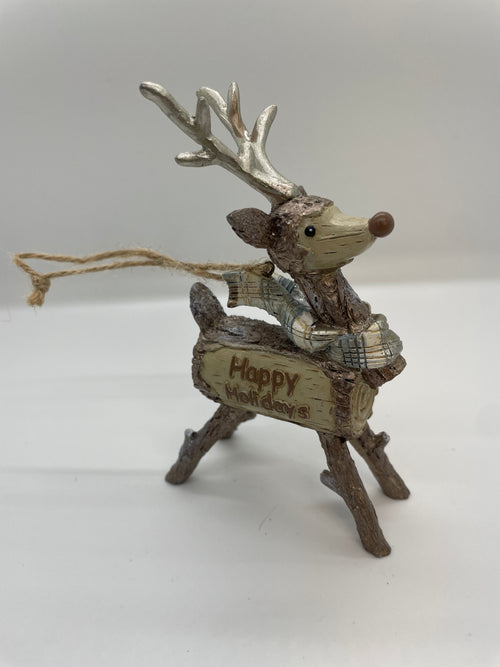 Rustic Glam Reindeer Ornament Set/2