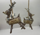 Rustic Glam Reindeer Ornament Set/2