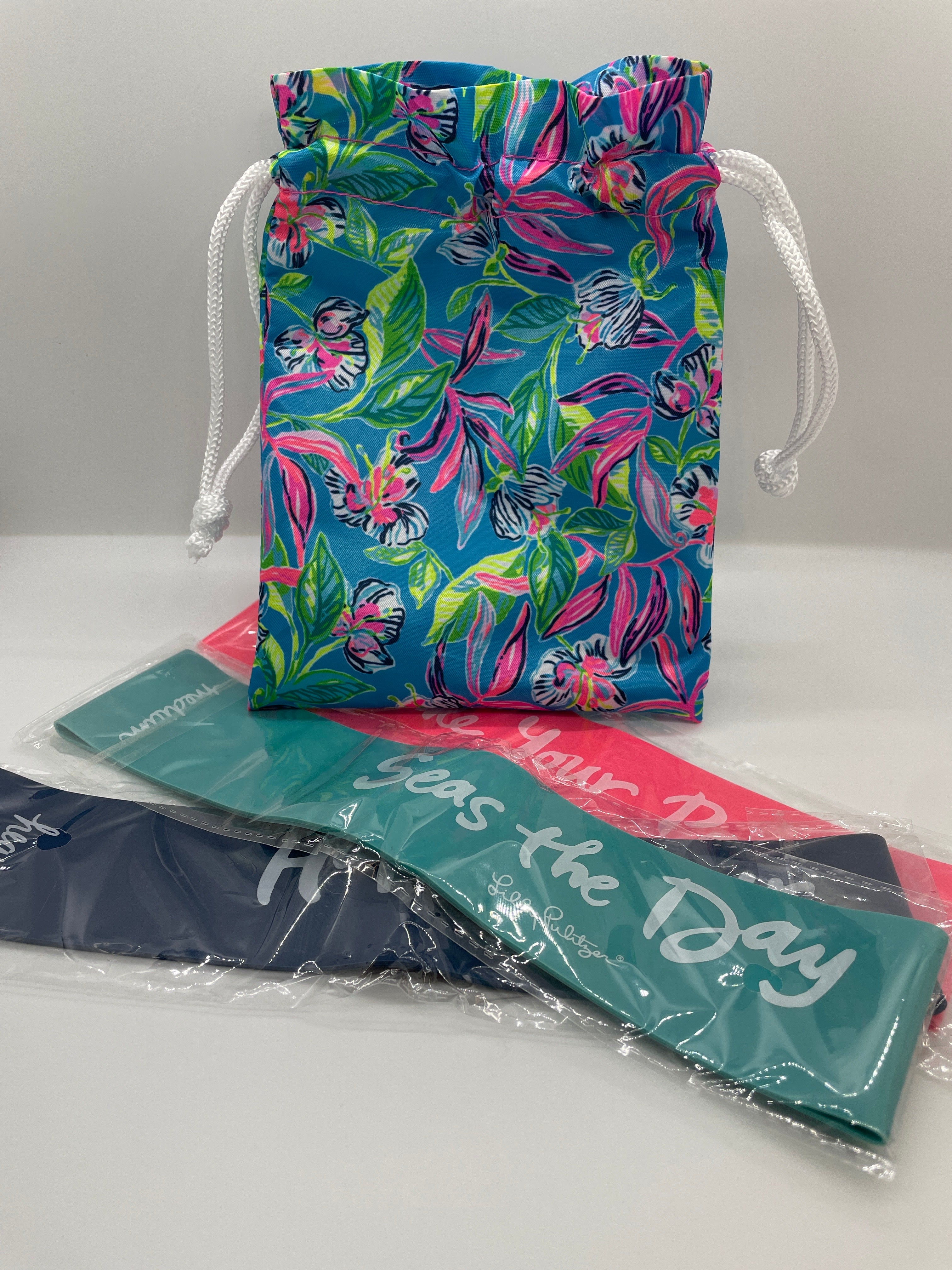 Lilly Pulitzer Resistance Bands Set with Pouch