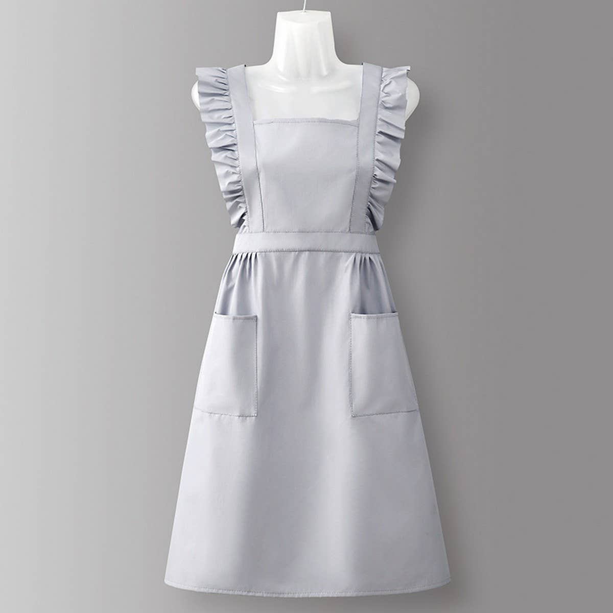 Houndstooth /Solid Color Waterproof Work Apron_CWMM6792