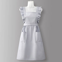 Houndstooth /Solid Color Waterproof Work Apron_CWMM6792