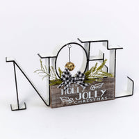 14"Long Metal & Wood "NOEL" Tabletop decor