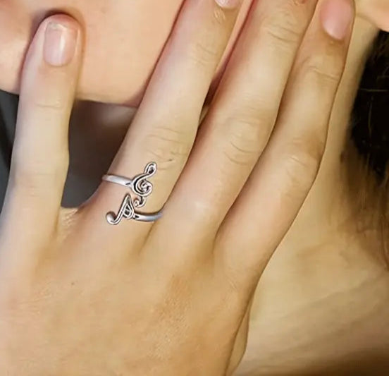 Sterling Silver Music Note Ring