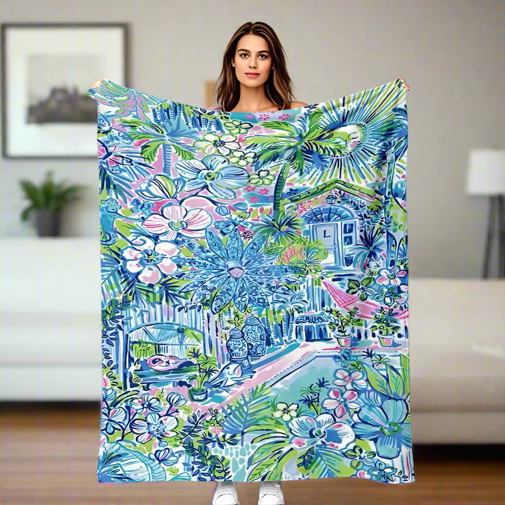 Plush Blue Paradise Blanket