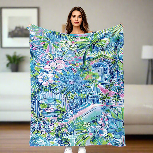Plush Blue Paradise Blanket