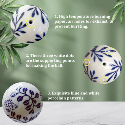 Blue and White Porcelain Eggs Set of 3