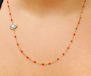 N201 GA-The Georgia Necklace: Side Set G Logo Enamel Bead Necklace