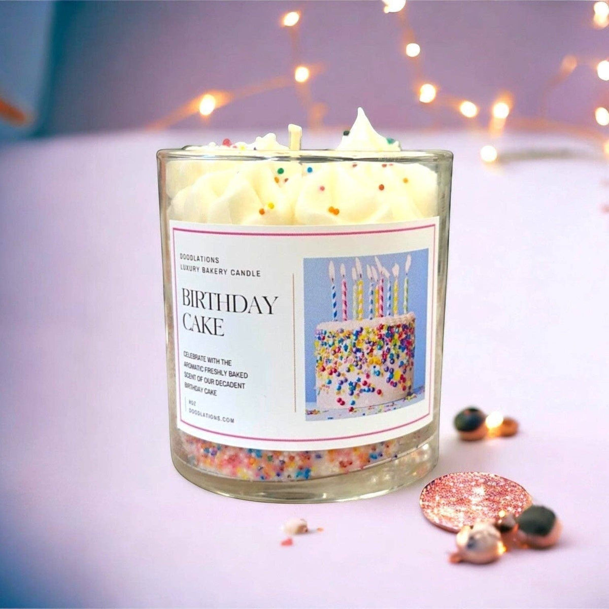 Doodlations Luxury Candle | Birthday Cake