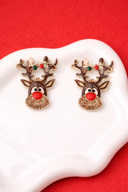 Light Up Reindeer Christmas Earrings