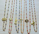 N201 GA-The Georgia Necklace: Side Set G Logo Enamel Bead Necklace
