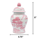 Small Chinoiserie Ceramic Tea & Ginger Jar 8"
