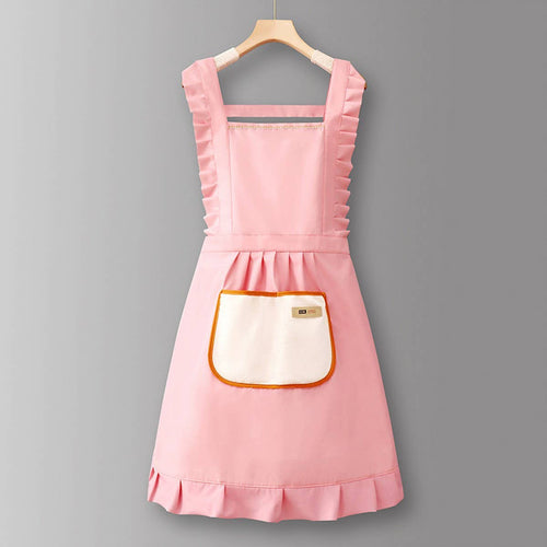 Houndstooth /Solid Color Waterproof Work Apron_CWMM6792