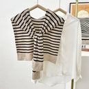 STRIPED KNITTED OUTER SHAWL_CWASC0758