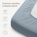Muslin Cotton Fitted Crib Sheet, 2 Pack by Comfy Cubs