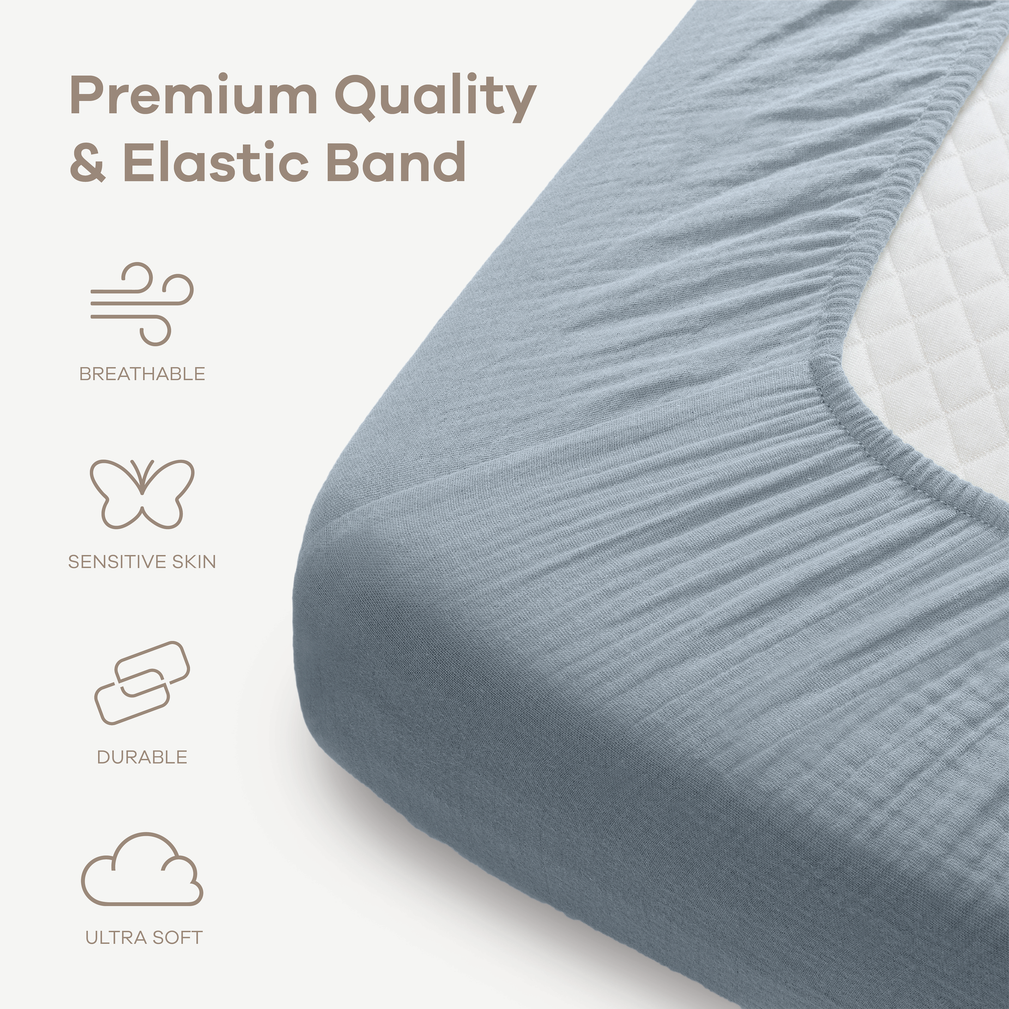Muslin Cotton Fitted Crib Sheet, 2 Pack by Comfy Cubs