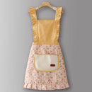 Cute Floral Canvas Apron for Women with Straps_CWMM6580