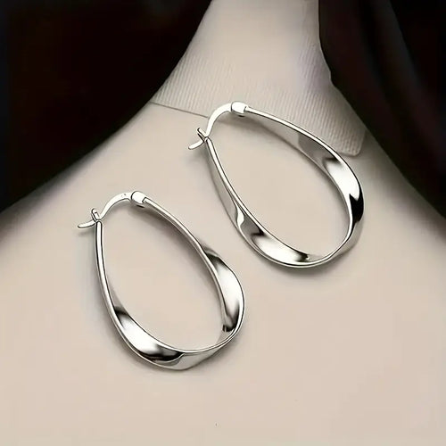 Sterling Silver Mobius Loop Earrings