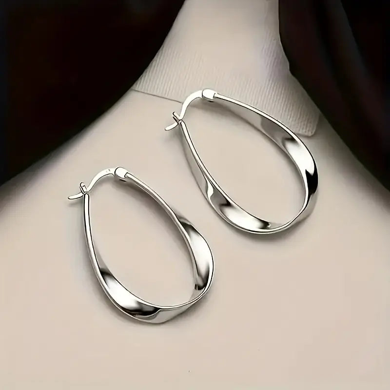 Sterling Silver Mobius Loop Earrings