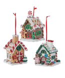 3.5"GINGERBREAD LED HOUSE ORNAMENT 3/A